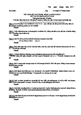 Đề khảo sát học sinh năng khiếu Toán lớp 5 - Năm học 2016-2017 - Trường Tiểu học Thanh Xuân